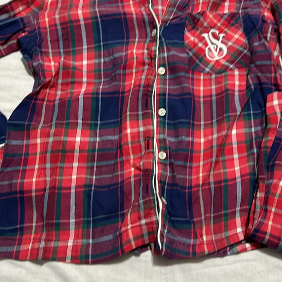 Victoria Secret plaid pajama set button up shirt and pants Small - Picture 4 of 6